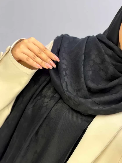 شال مشکی ژاکارد نارون کد 1020186