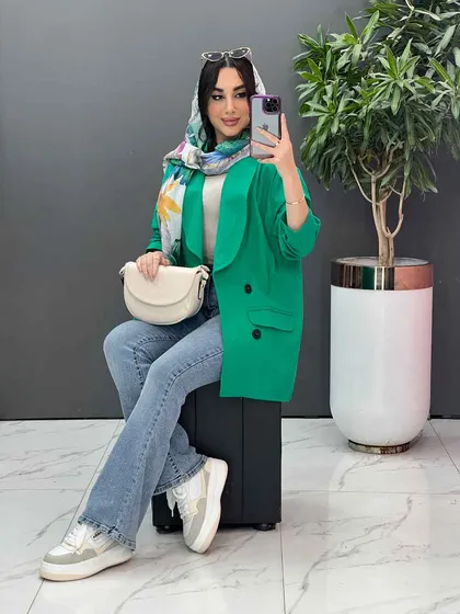 مانتو کتی چهاردکمه یقه آرشال