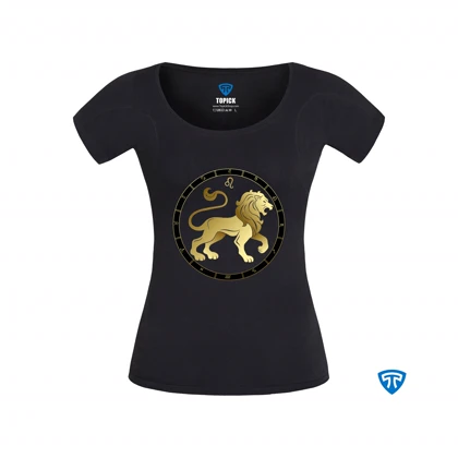 تیشرت ضدتعریق زنانه مشکی نماد متولدین مرداد ماه