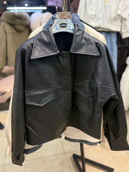 کت کراپ چرم دلوین