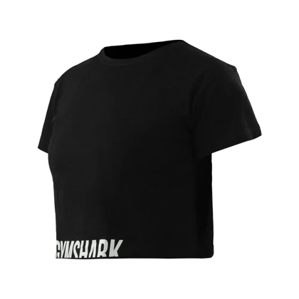 کراپ آستین کوتاه ورزشی زنانه جیم شارک مدل PB-4L1188 مشکی