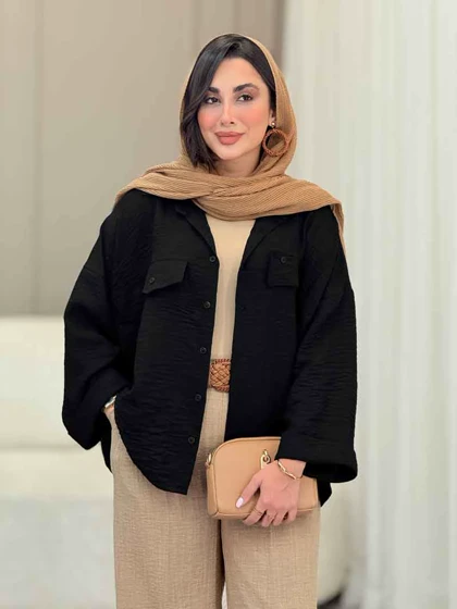 مانتو سر جیب نما آستین پاکتی