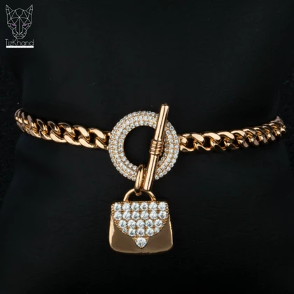 دستبند نگین‌دار آویز کیف ژوپینگ