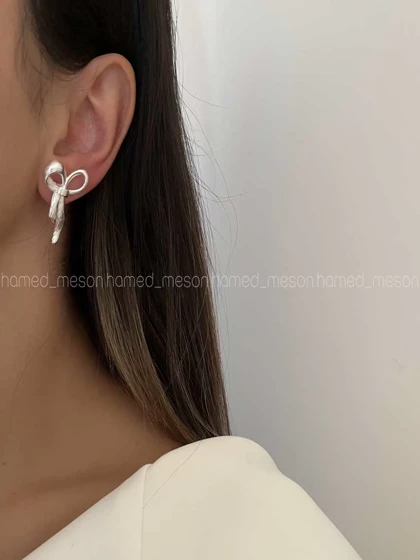 گوشواره پاپیونی طرحدار