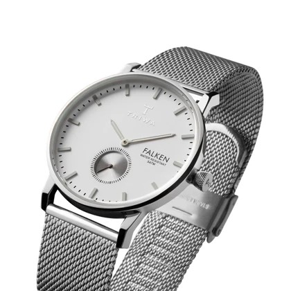ساعت مچی عقربه ای زنانه مردانه تریوا (TRIWA) مدل Ivory Falken Steel mesh
