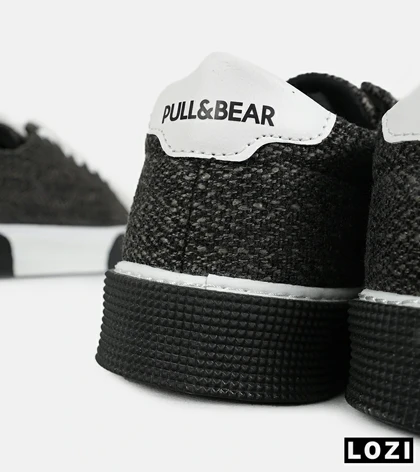کفش کتانی مردانه مشکی سفید PULL & BEAR