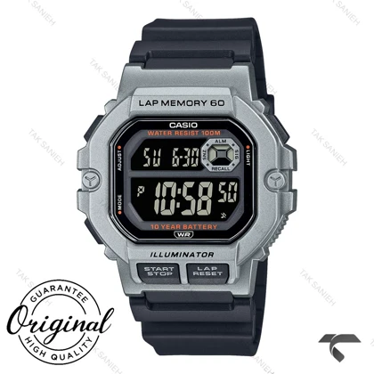 ساعت کاسیو مردانه WS-1400H-1B اصل سیلور مشکی Casio-11834-G