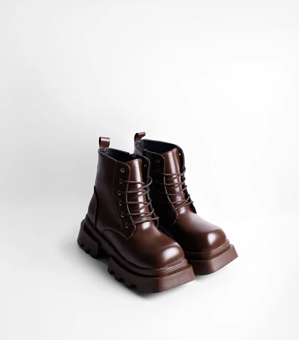 نیم بوت بنددار تک زیپ 4443 Pinki