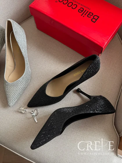 کفش مجلسی تمام نگین پاشنه 7 سانت