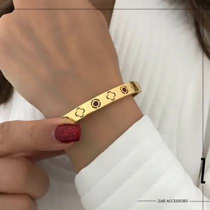 دستبند ونکلیف نگین رنگی