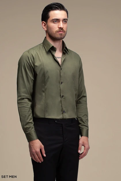 پیراهن مردانه ساده آستین بلند ست من