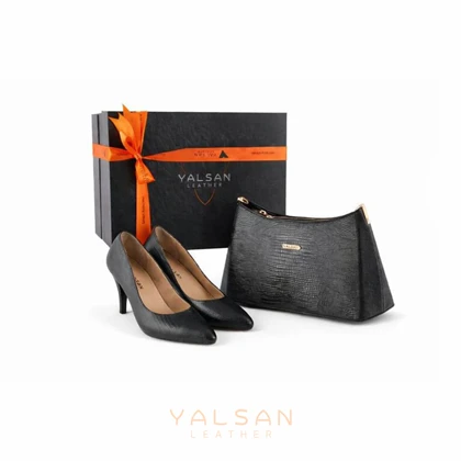 ست کیف و کفش زنانه چرم یلسان مدل آندیا کد957-OPAL-GL