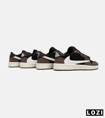 کفش کتانی مردانه قهوه ای مشکی سفید NIKE travis scott