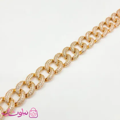 دستبند زنانه مجلسی ژوپینگ پهن و پرنگین