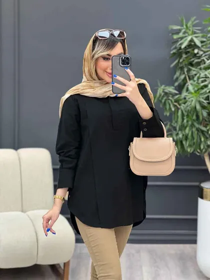 مانتو بغل سه دکمه آستین پیله
