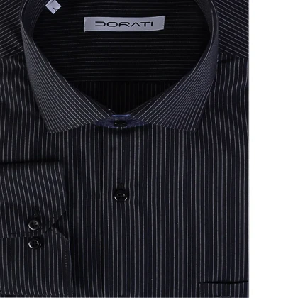 پیراهن مردانه رسمی سورمه‌ای راه راه‌ریز