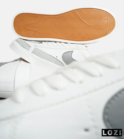 کفش نایک مردانه و زنانه سفید طوسی Nike Blazer Low 77