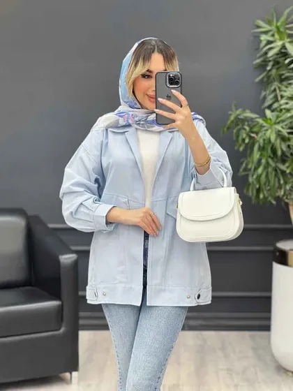 مانتو لینن دو جیب نما پایین پاگن