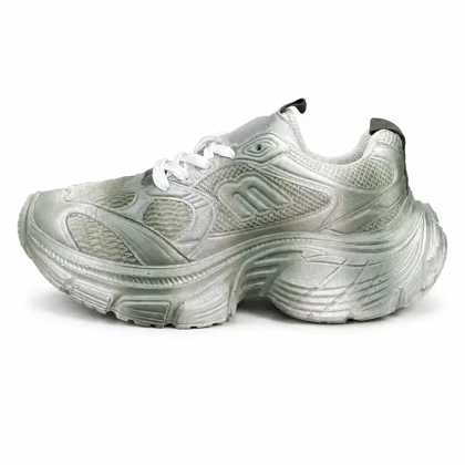 کفش کتانی مردانه مدل بالنسیاگا 10X کاستوم سبز لجنی سفید BALENCIAGA 10X