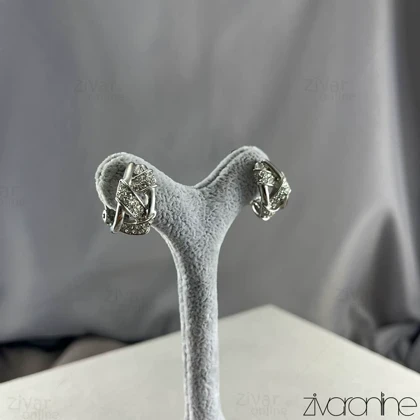 گوشواره زنانه مدل ضربدری نگین‌دار 20435