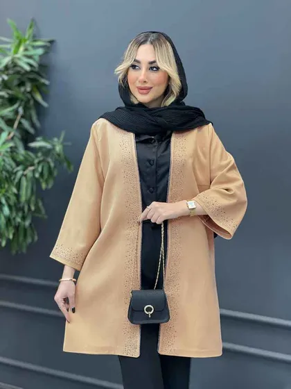 مانتو جلو باز نگین‌دار