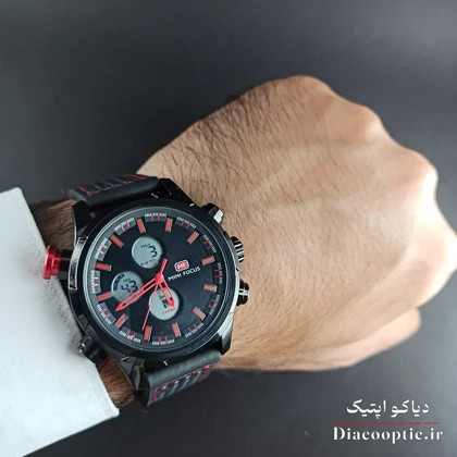 ساعت مچی مردانه اورجینال موتور ژاپنی دو زمانه برند مینی فوکوس مدل Mf0066G.02 بند چرم