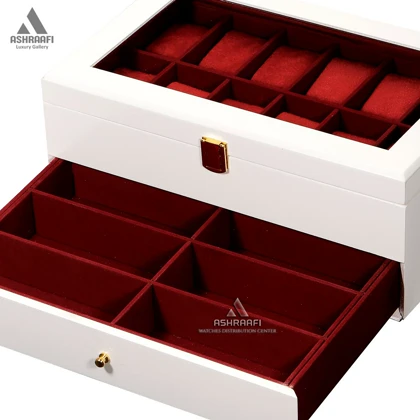 جعبه ساعت مچی 12 تایی سفید Box Watches T12-4