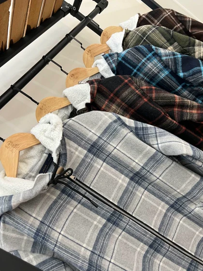 سویشرت چهارخونه کلاهدار 6109