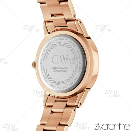ساعت دنیل ولینگتون آیکونیک لینک زنانه رزگلد مشکی مدیوم 103452