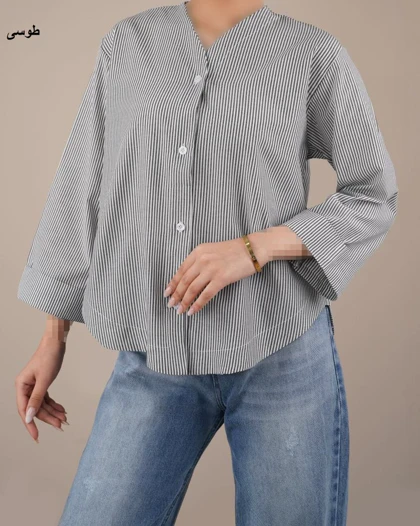 شومیز راه راه کتی کد 29577