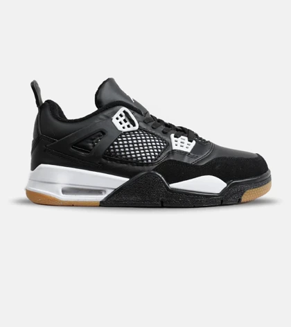 کتانی ساق‌دار زنانه و مردانه مشکی سفید Nike air jordan 4 مدل 6599