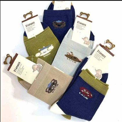 جوراب ساق بلند فانتزی سوپر نخ پنبه بچگانه 8-12سال