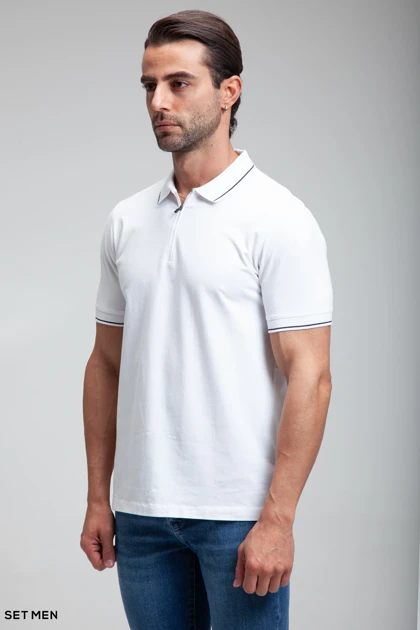 تیشرت یقه دار نیم زیپ