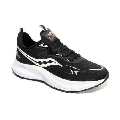 کتانی اسپرت مردانه مدل ساکونی Saucony رنگ مشکی زیره سفید کد 51208