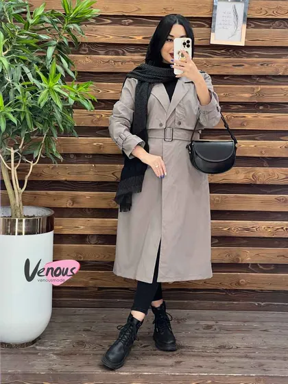 بارانی بلند بالا ژیله آستین سگک
