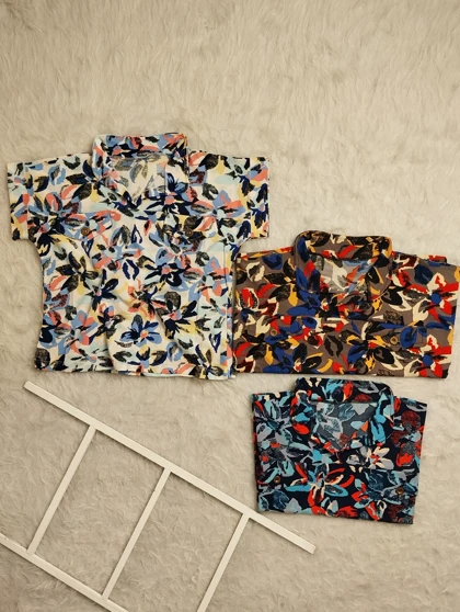 بلوز دو جیب گل‌دار زنانه کد 403098