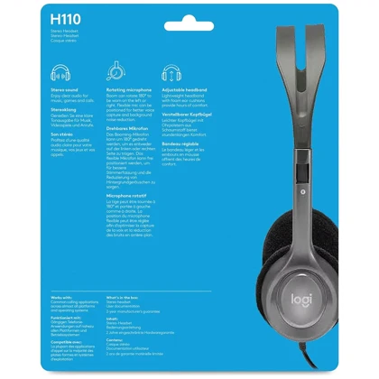 هدفون لاجیتک Logitech مدل H110 با میکروفون چرخشی