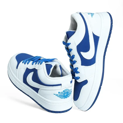 کتانی زنانه نایک مدل Air Jordan آبی سفید _ کد 3793
