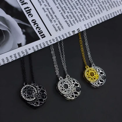 گردنبند ست مهر و ماه استیل