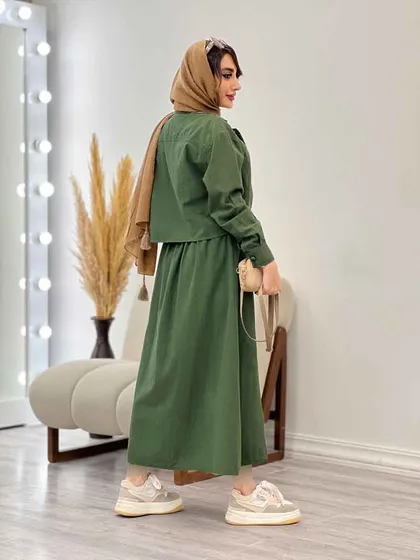 ست کت و سارافون جیب نما