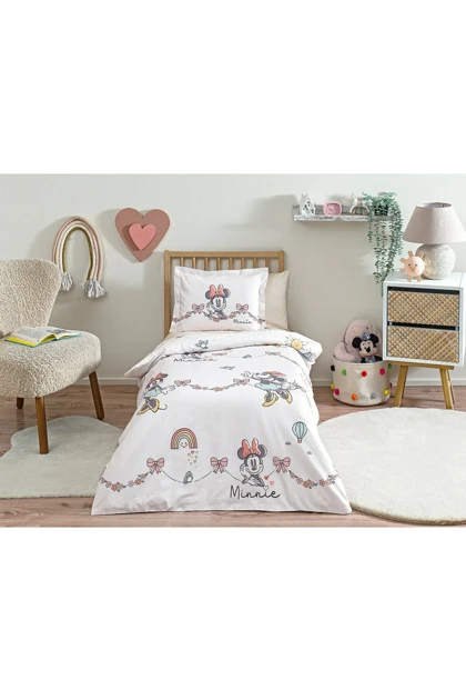 سرویس روتختی نوزاد Özdilek مدل Minnie Mouse Bowties Disney دارای مجوز - کرم