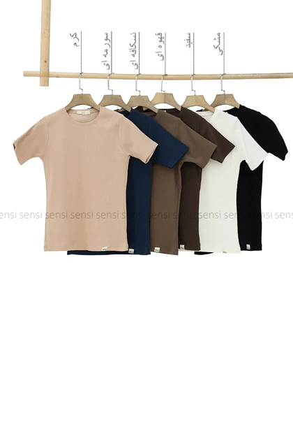 تیشرت کبریتی کشی یقه گرد کد1005511