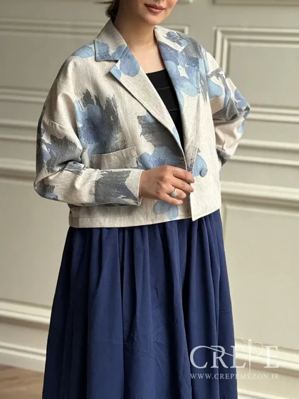 کراپ دامن لینن گل‌دار