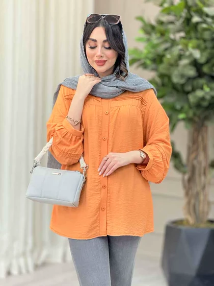 شومیز جلو چین دوخت دار