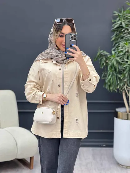 مانتو دو جیب زاپ‌دار دنیز