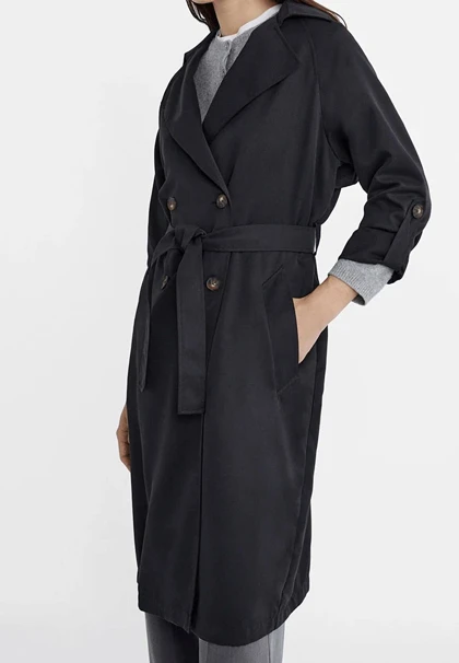 ترنچ کت مشکی Stradivarius 221