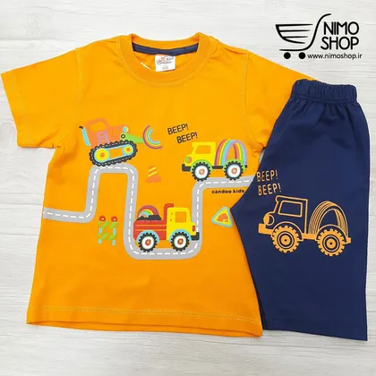 ست تیشرت شلوارک مدل ماشینهای راهسازی