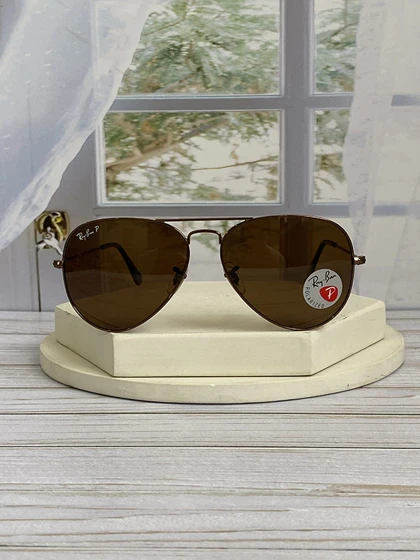 عینک آفتابی ری‌بن RB3025 Aviator پلاریزه فریم فلزی، عدسی کریستال، سایز 58