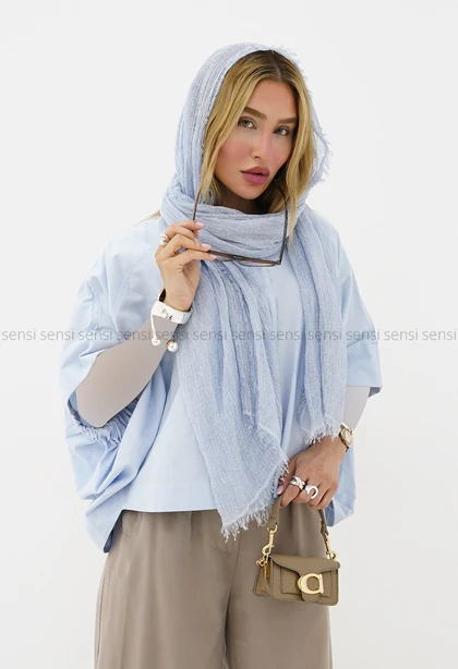 شومیز لینن زنانه آستین کش کد1006514