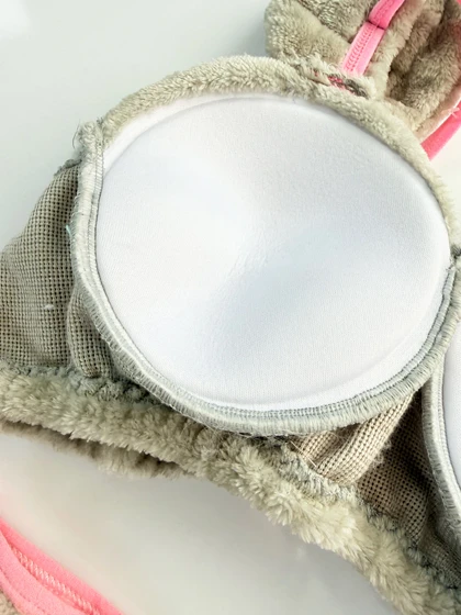 ست نیم‌تنه کاپ‌دار و شورت بکلس حوله ای طرح خرگوش